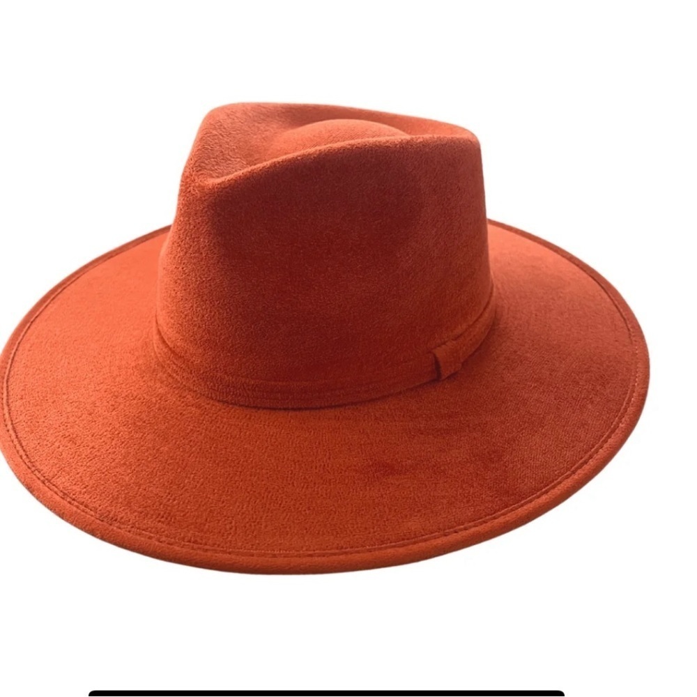 Millie teardrop - Burnt orange vegan suede hat